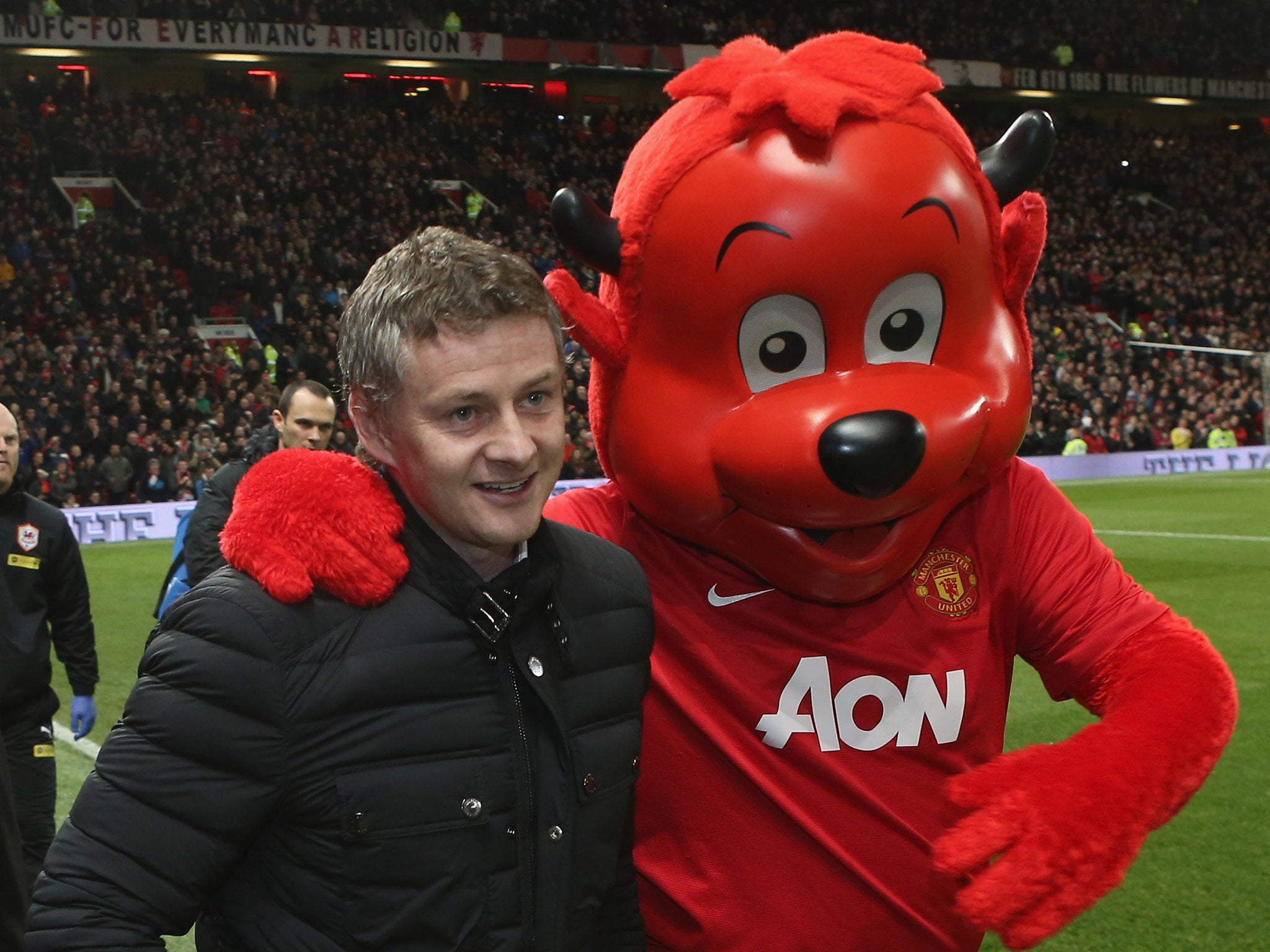 Ole Gunnar Solskjaer pictured on his return to Old Trafford