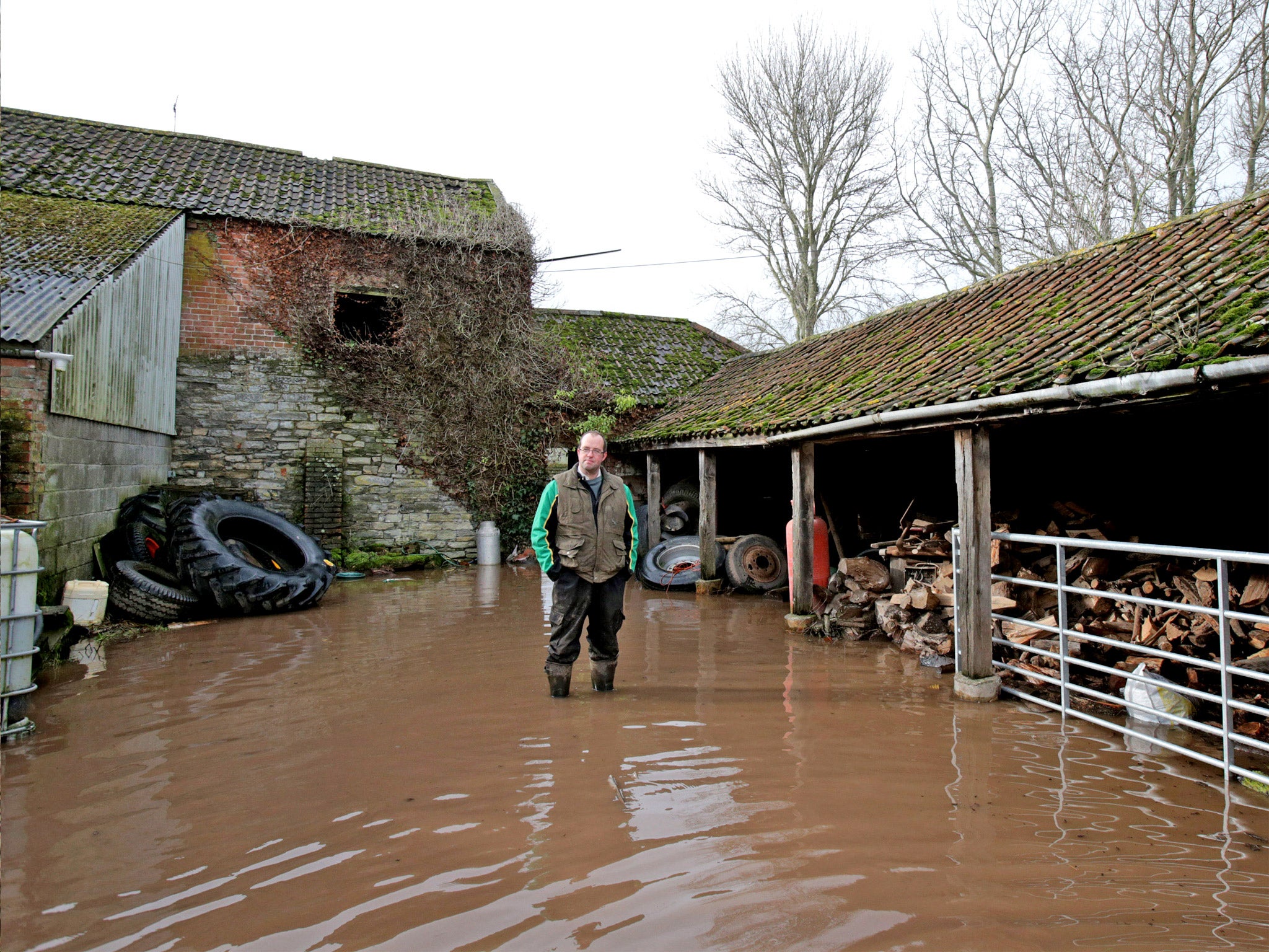 James Winslade’s Somerset farm lost £160,000 due to flooding last year. Some 94 per cent remains under water (Getty)