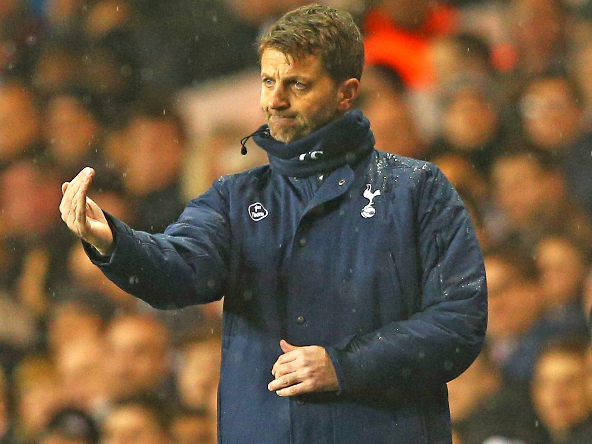 Tottenham manager Tim Sherwood looks on from the sidelines