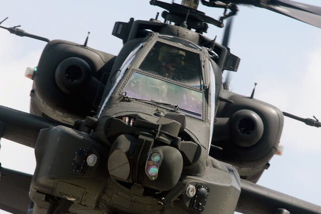 An RAF Apache helicopter