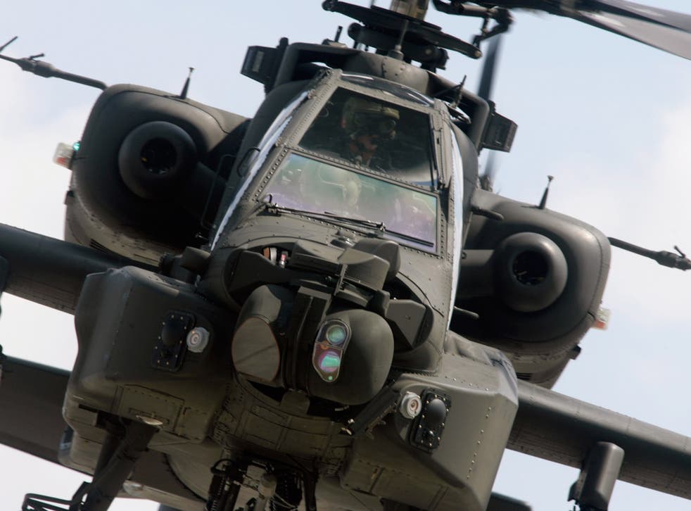 An RAF Apache helicopter