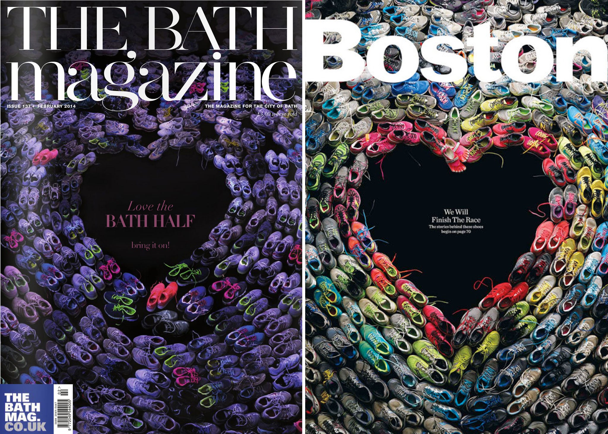 The Bath Magazine apologised after similarities between its cover and a Boston Marathon bombing victims tribute image caused outrage on social media
