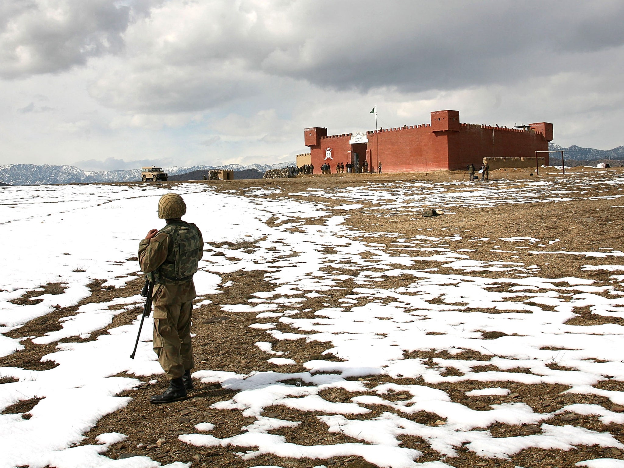 'The world’s most dangerous place': a North Waziristan border outpost in 2007. The army is gearing up to retake the region which is a hotbed of militancy and where the Pakistani Taliban are based