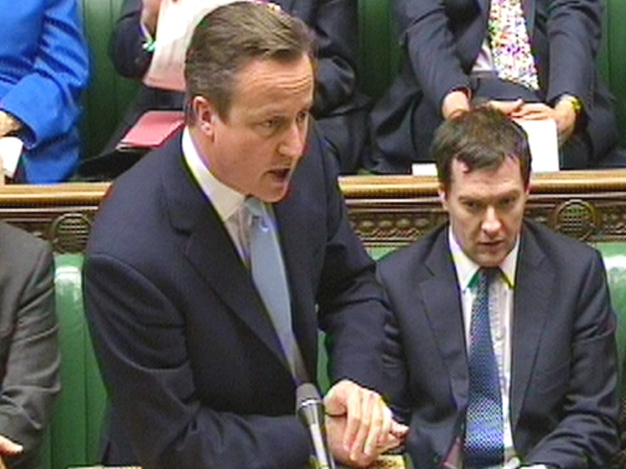 David Cameron speaks during Prime Minister's Questions in the House of Commons