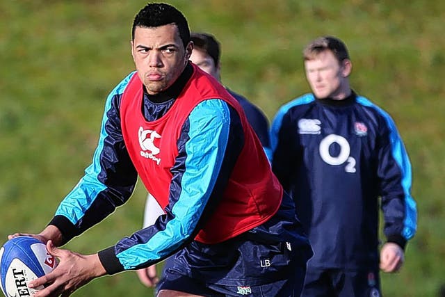 Luther Burrell trains at Pennyhill Park with England, for whom he is set to make his debut