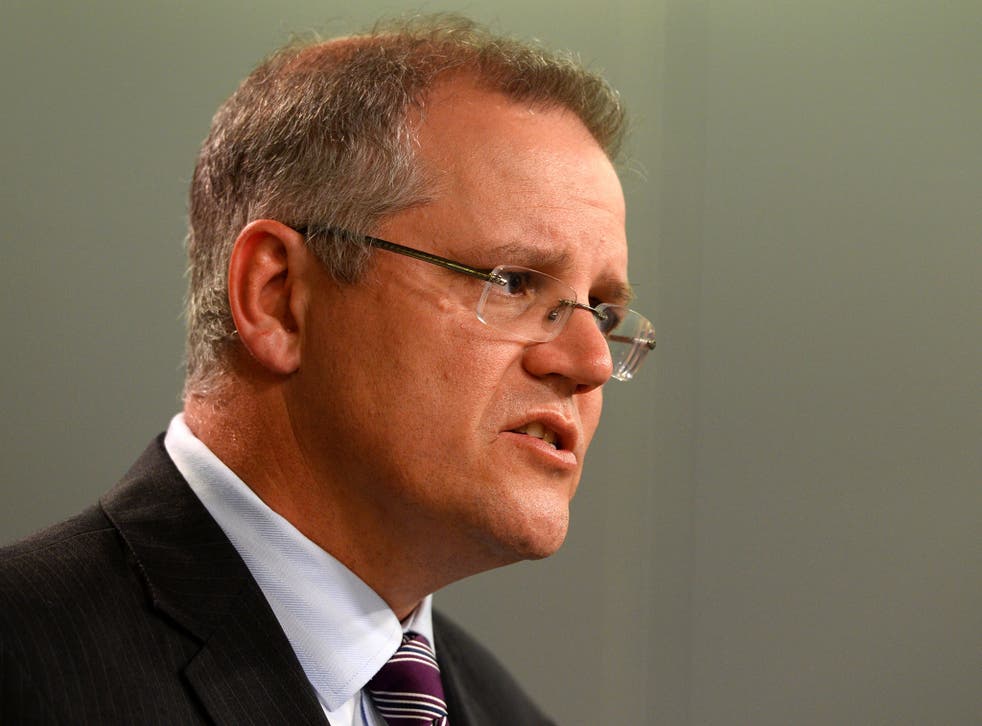 Australian Immigration Minister Scott Morrison speaks during a press conference in Sydney. A document leaked byrefugee advocates appears to show the draft of a code of conduct written by the Minister.  