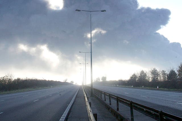 A stretch of the M1, the motorway where two men died on Thursday