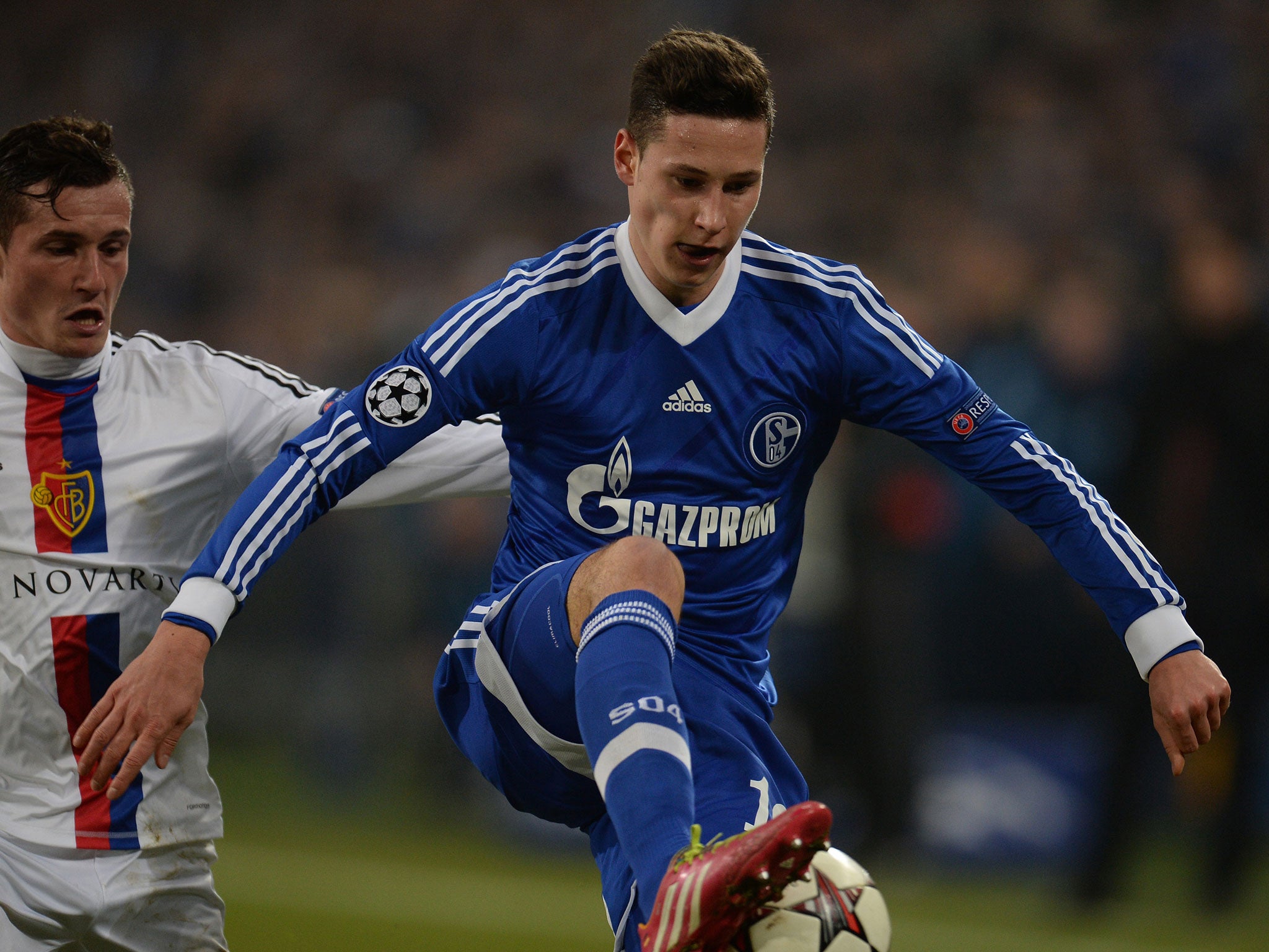 Julian Draxler, in blue, has been valued at £37m, which is too high a risk for a 20-year-old