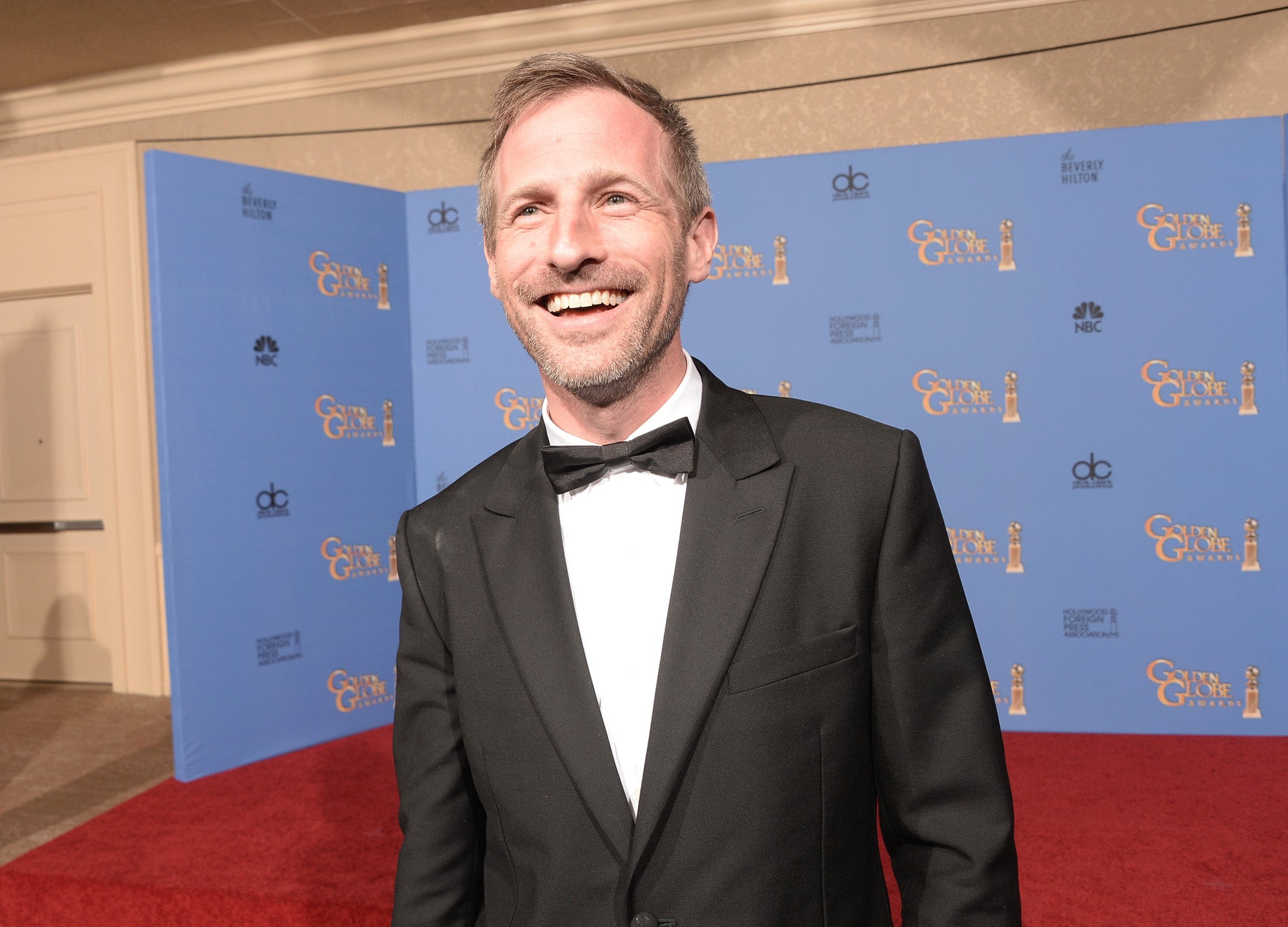 Spike Jonze in the Golden Globe press room. The director won Best Screenplay at the awards for 'Her'