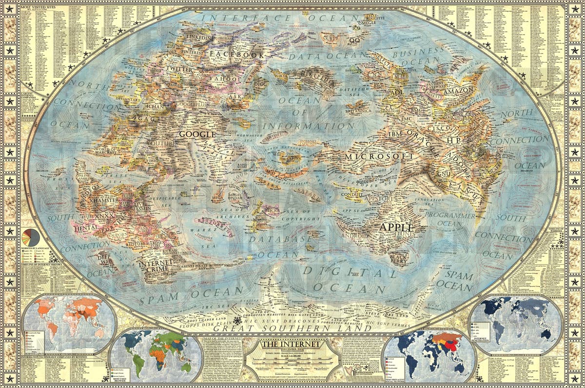 Internet High Fun Map Map Of The Internet 1.0: Explore This Beautiful, Hand-Drawn Map Of The  Online World | The Independent | The Independent