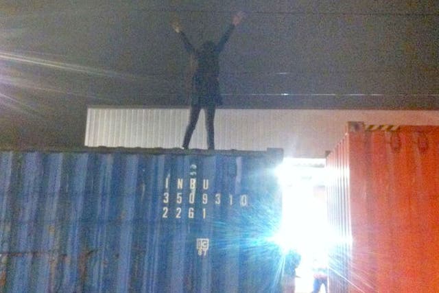 A young woman jumps on a stationary freight train in 'moment of madness' before hitting live overhead cables