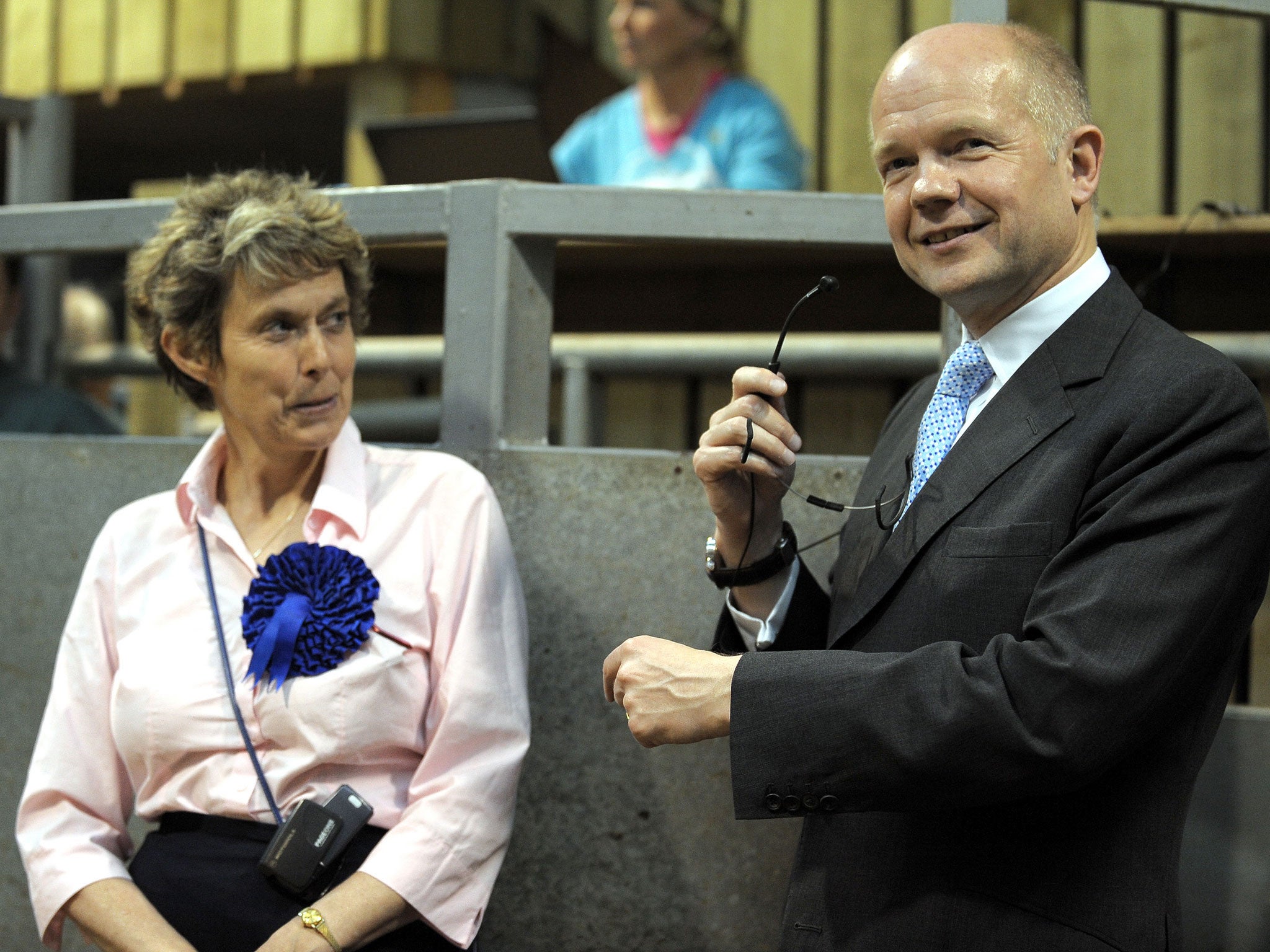Ms McIntosh, pictured here in 2010 with William Hague, is one of only three women to represent the Conservative Party in the north of England