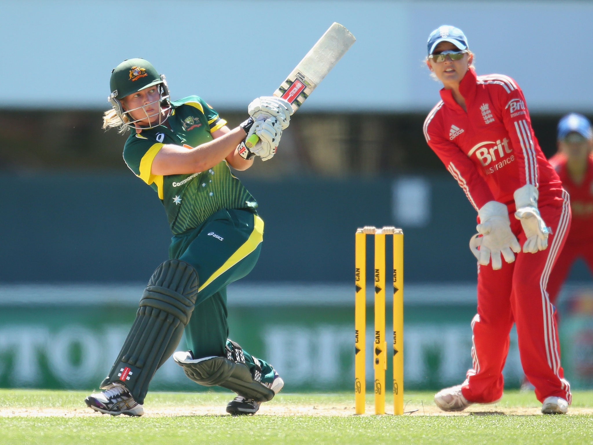 Meg Lanning, left, guided Australia to a comfortable victory with a 69-run stand with Alyssa Healy (Getty Images)