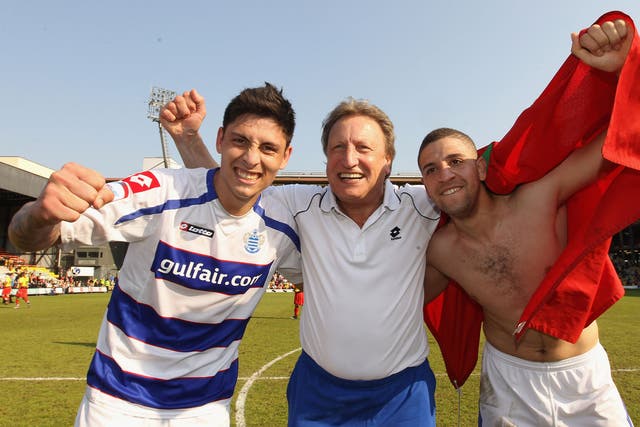 On the way up – that's me in the middle with Adel Taarabt (right) and Alejandro Faurlin in happy QPR days 