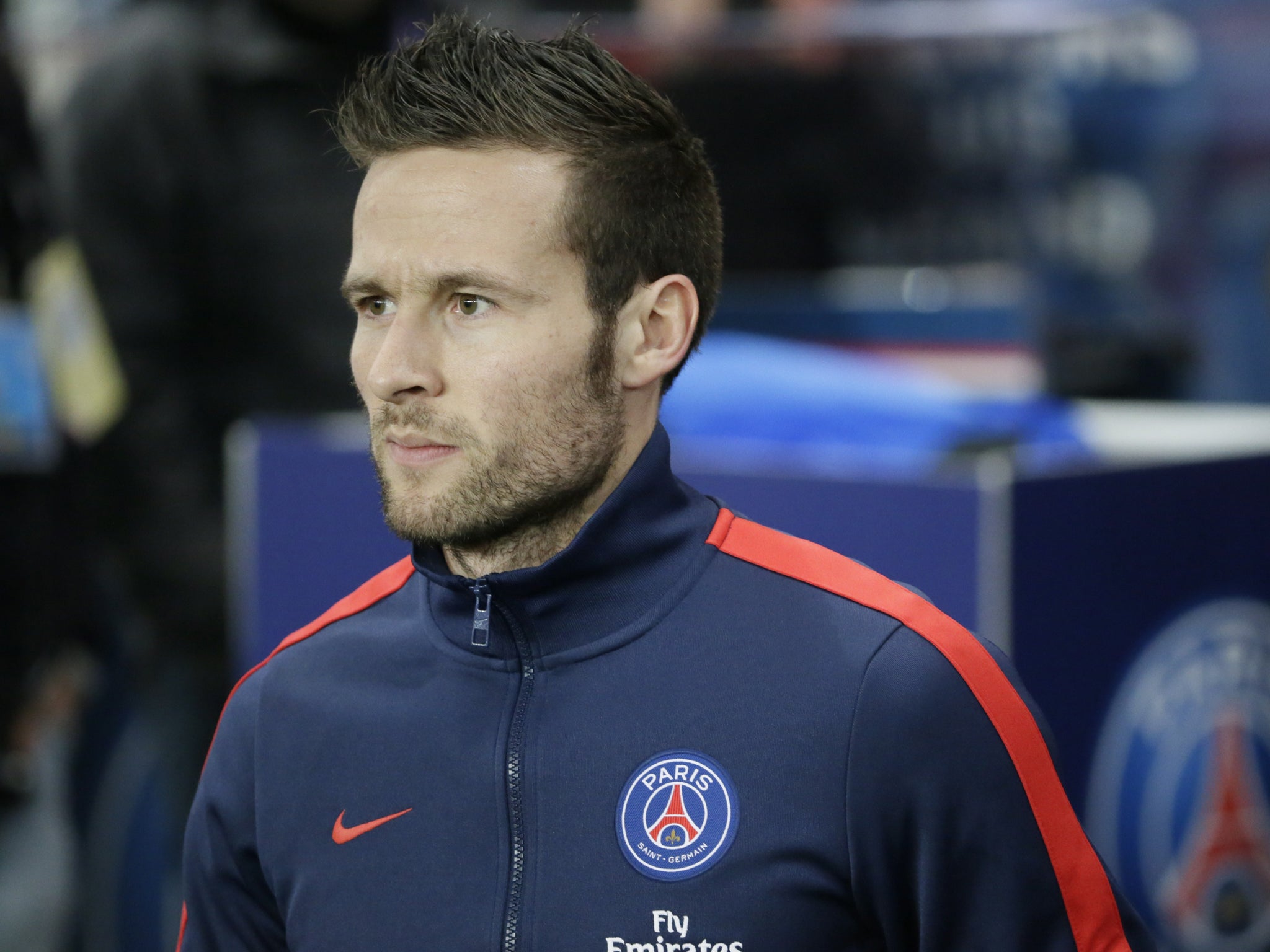 Yohan Cabaye looks on from the bench