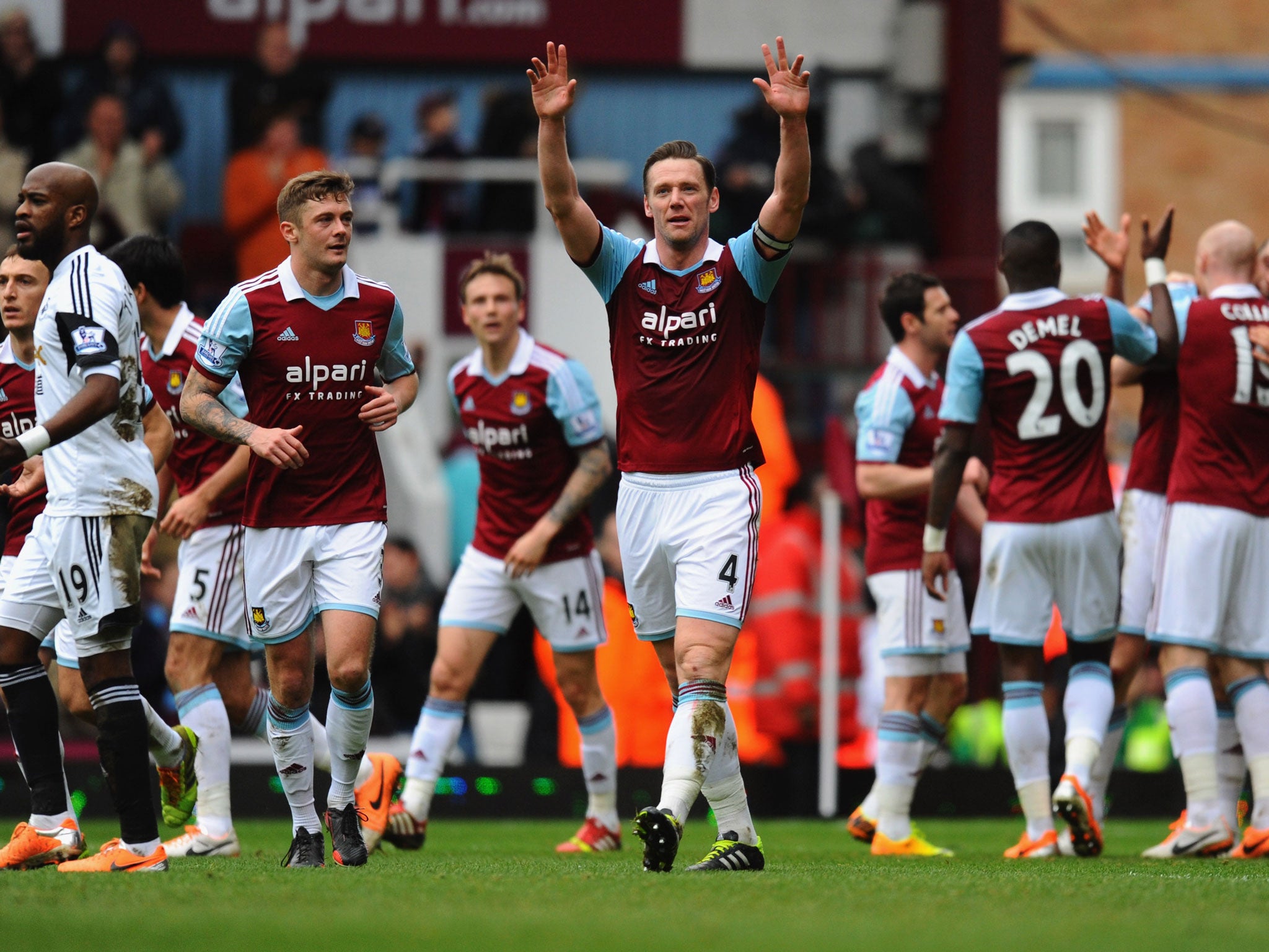 Nolan celebrates after scoring for the Hammers