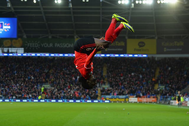 Kenwyne Jones celebrates after scoring the winner for Cardiff on his debut against Nowrich