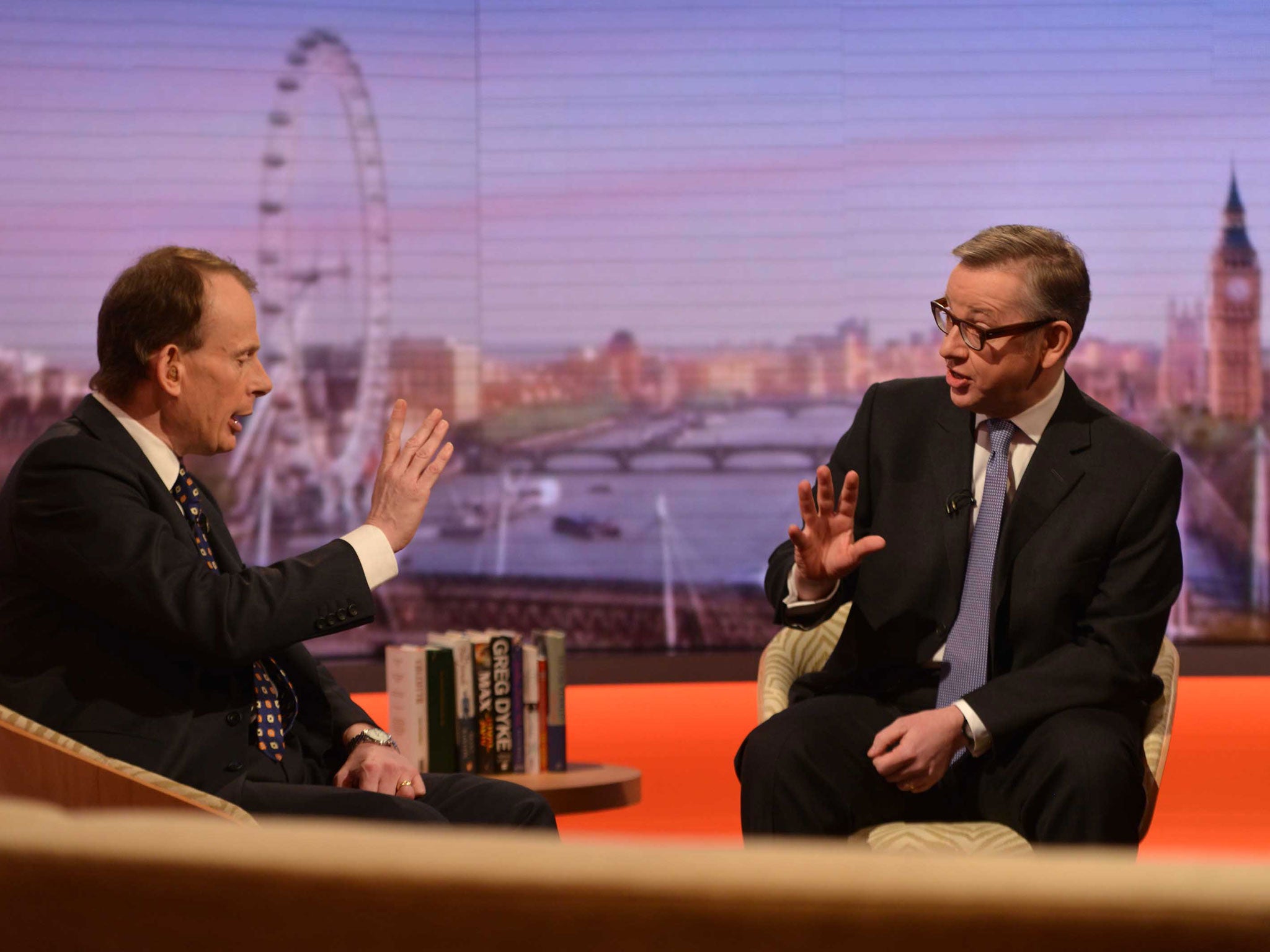 Michael Gove tells Andrew Marr that Lady Morgan was not removed for political reasons