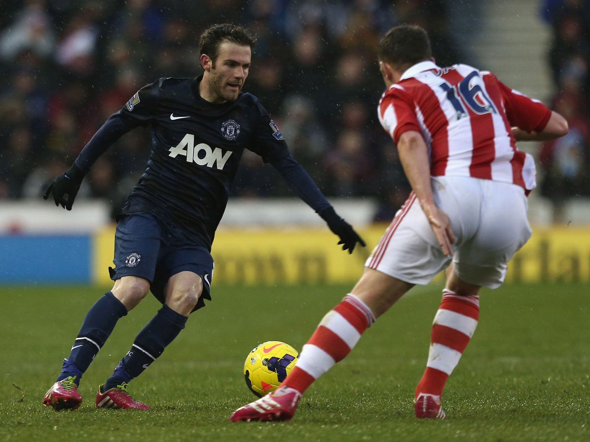 Juan Mata during Manchester United's 2-1 defeat to Stoke on Saturday