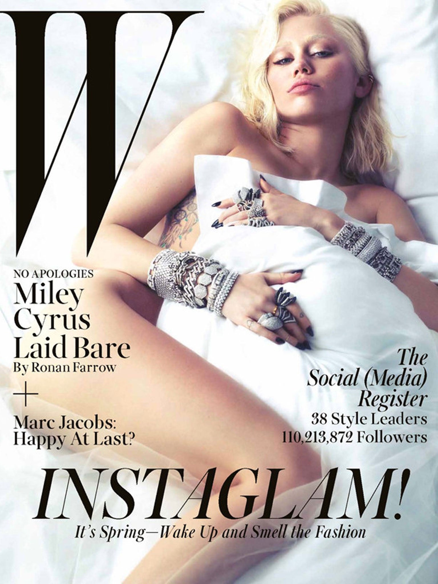 Miley Cyrus poses for W Magazine