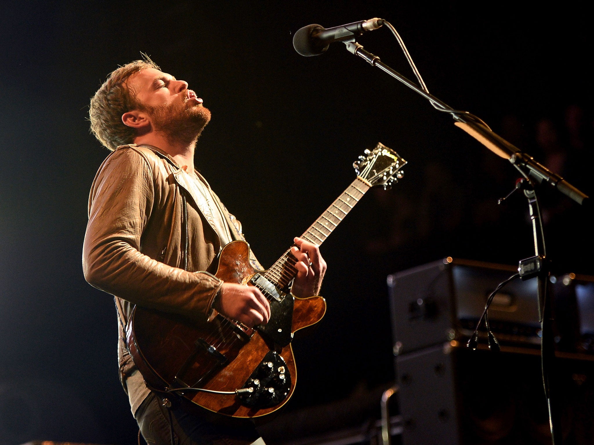 Caleb Followill of Kings of Leon; the band were forced to cancel last night's Firefly Festival performance