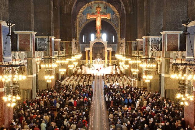 A packed Westminster cathedral
