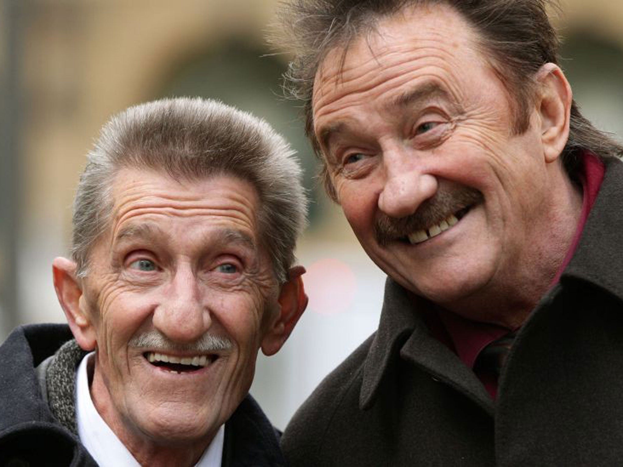 The Chuckle Brothers, Barry (left) and Paul Elliott gave evidence at Southwark Crown Court in London during the trial of Former DJ Dave Lee Travis