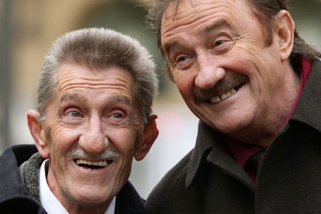 The Chuckle Brothers, Barry (left) and Paul Elliott gave evidence at Southwark Crown Court in London during the trial of Former DJ Dave Lee Travis 