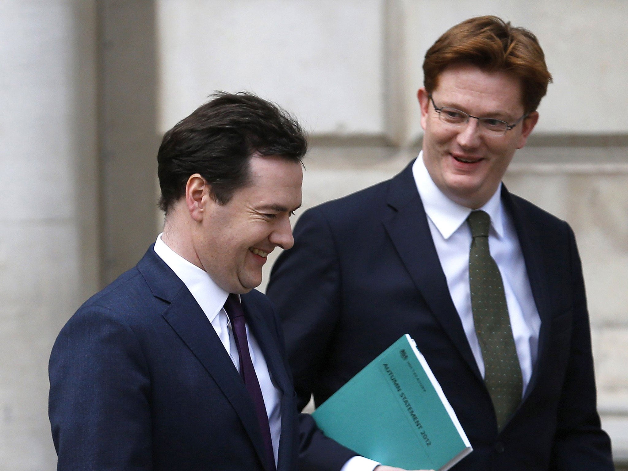 Danny Alexander (right) has caused controversy among Liberal Democrat activists by supporting George Osborne's spending cuts