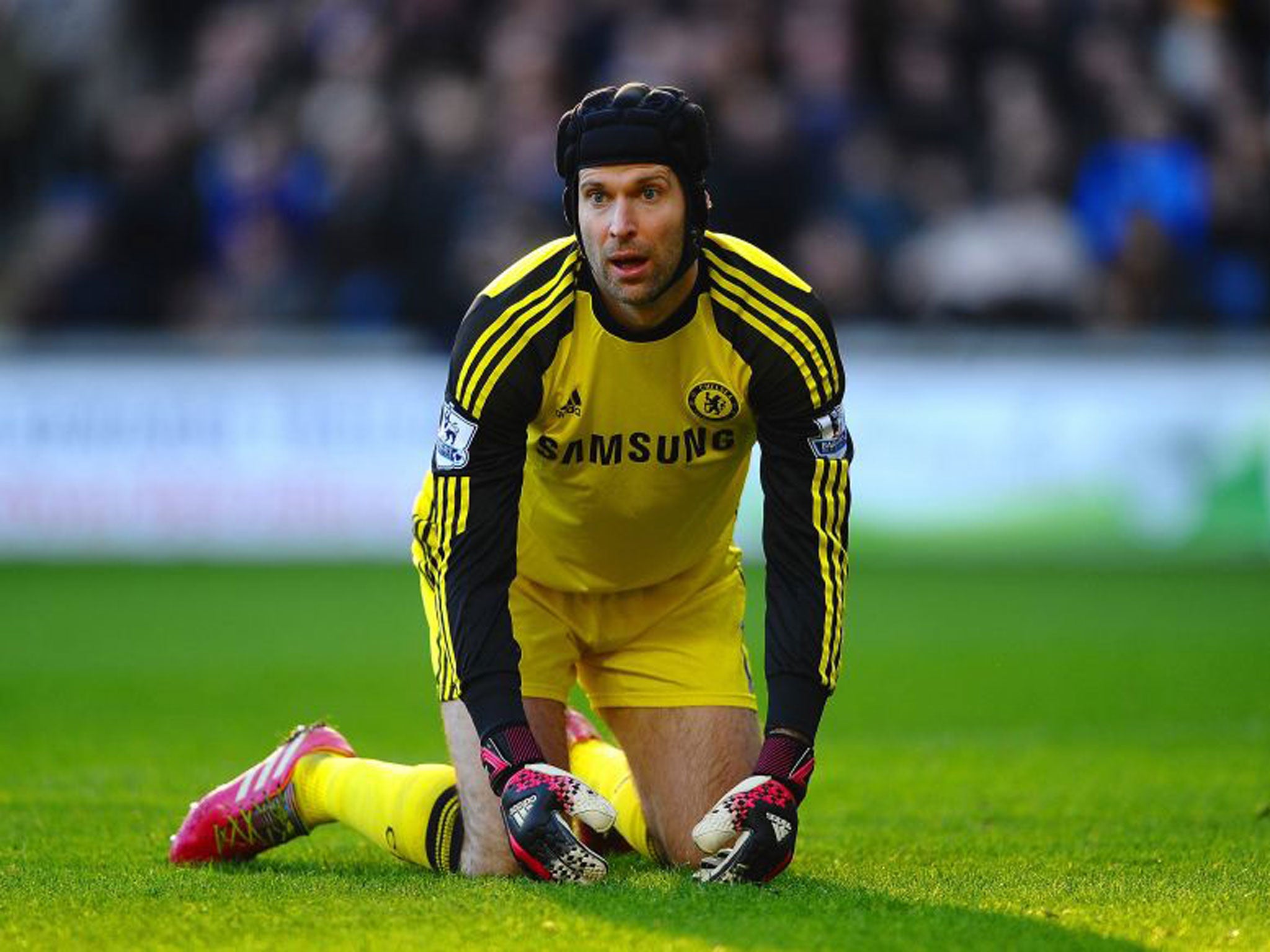 Petr Cech: Early mistake almost let in Navas but strong presence thereafter, with majority of action at other end of the pitch. Great save from Jovetic. 7/10