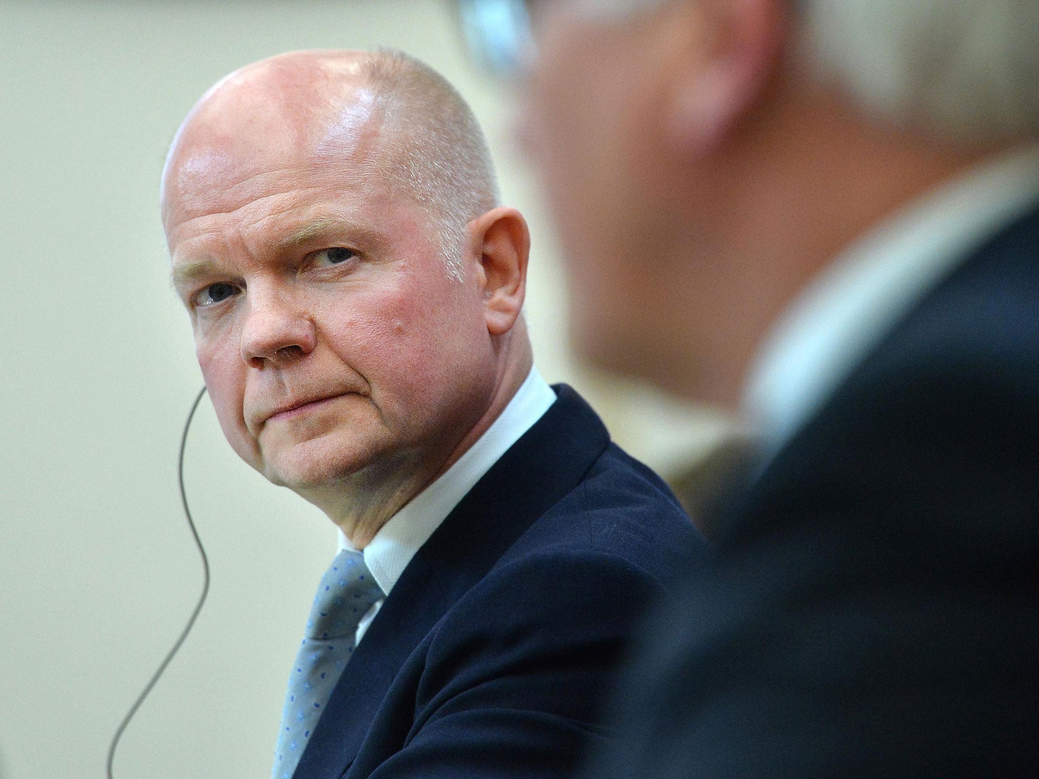 William Hague at the conference in London with Frank-Walter Steinmeie (Reuters)