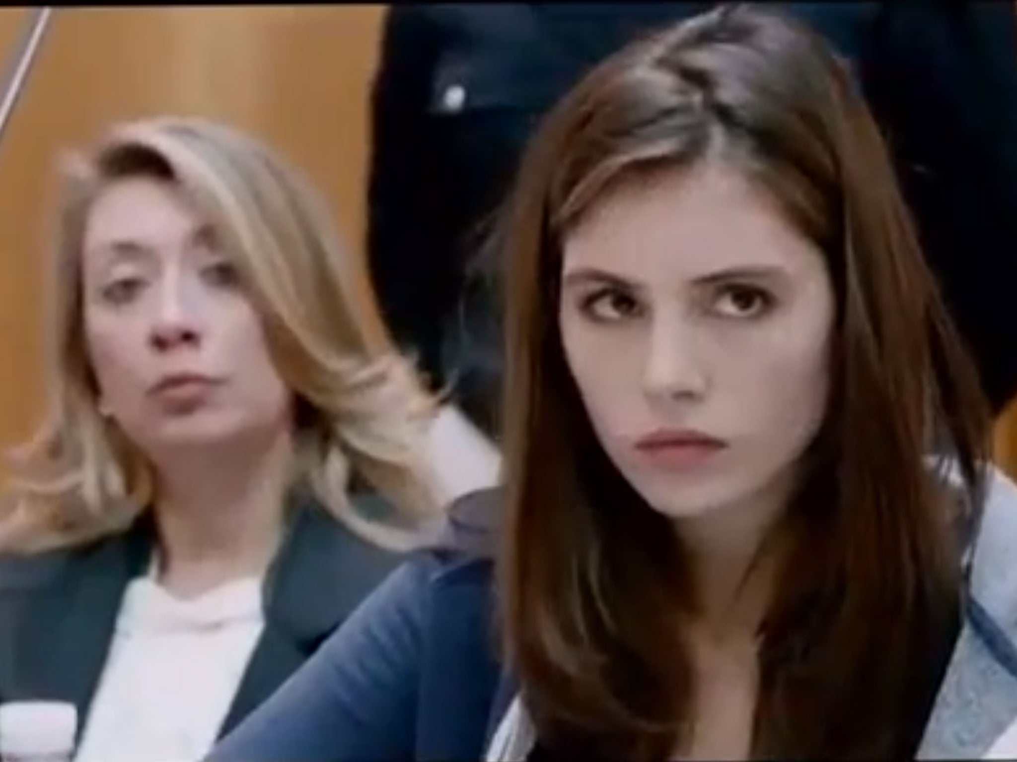 Actress Genevieve Gaunt in a court scene from Michael Winterbottom's forthcoming The Face of an Angel, loosely-based on the Amanda Knox trial