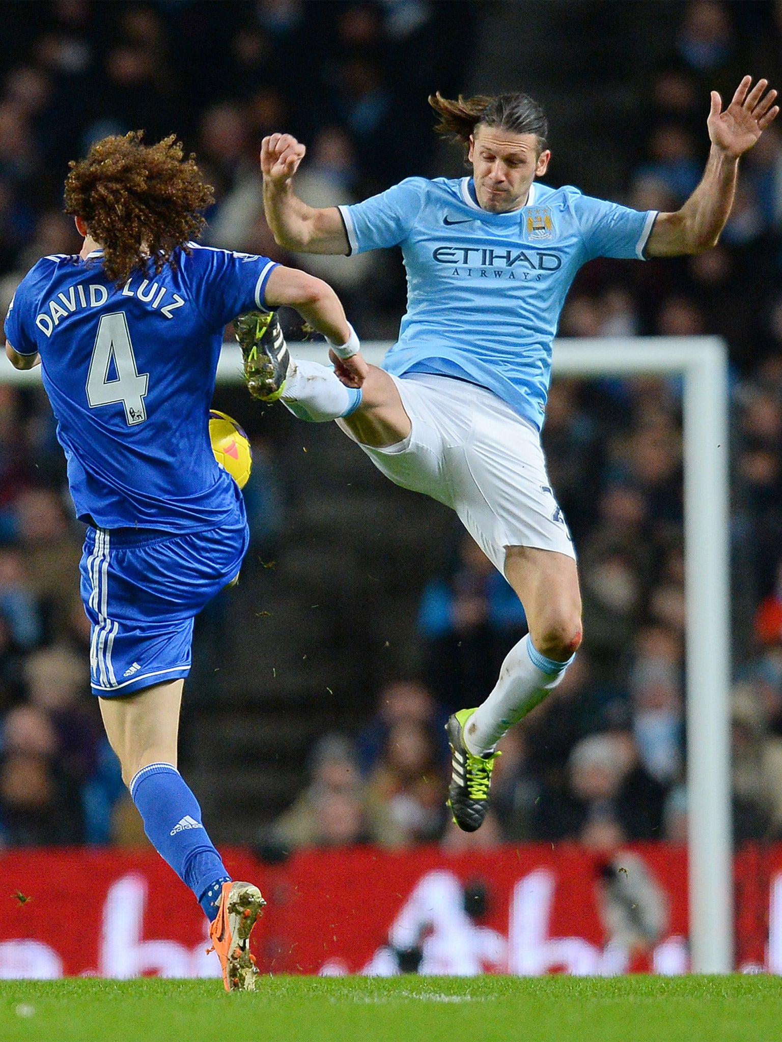 Martin Demichelis was too immobile for City’s midfield and struggled against the likes of David Luiz