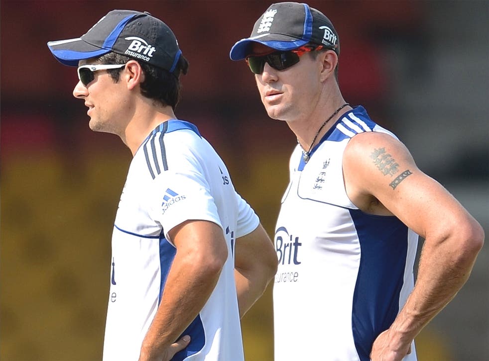 Alastair Cook (left), and Kevin Pietersen, who had become an isolated figure during the Ashes tour