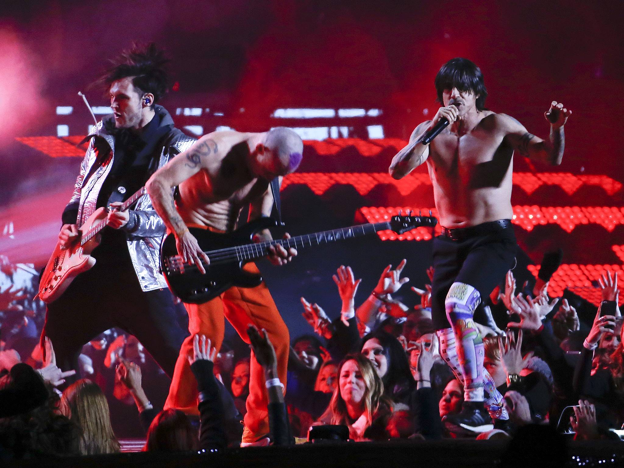 Red Hot Chili Peppers perform at Super Bowl XLVII