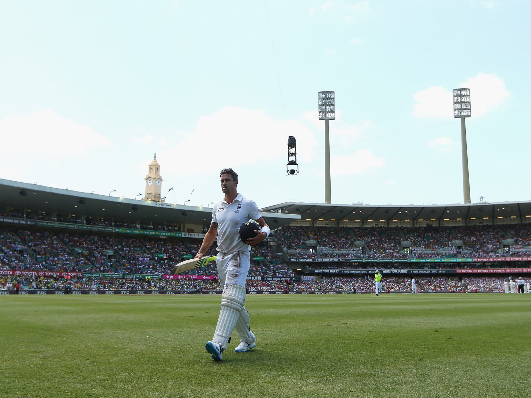 Kevin Pietersen walks during his final Ashes