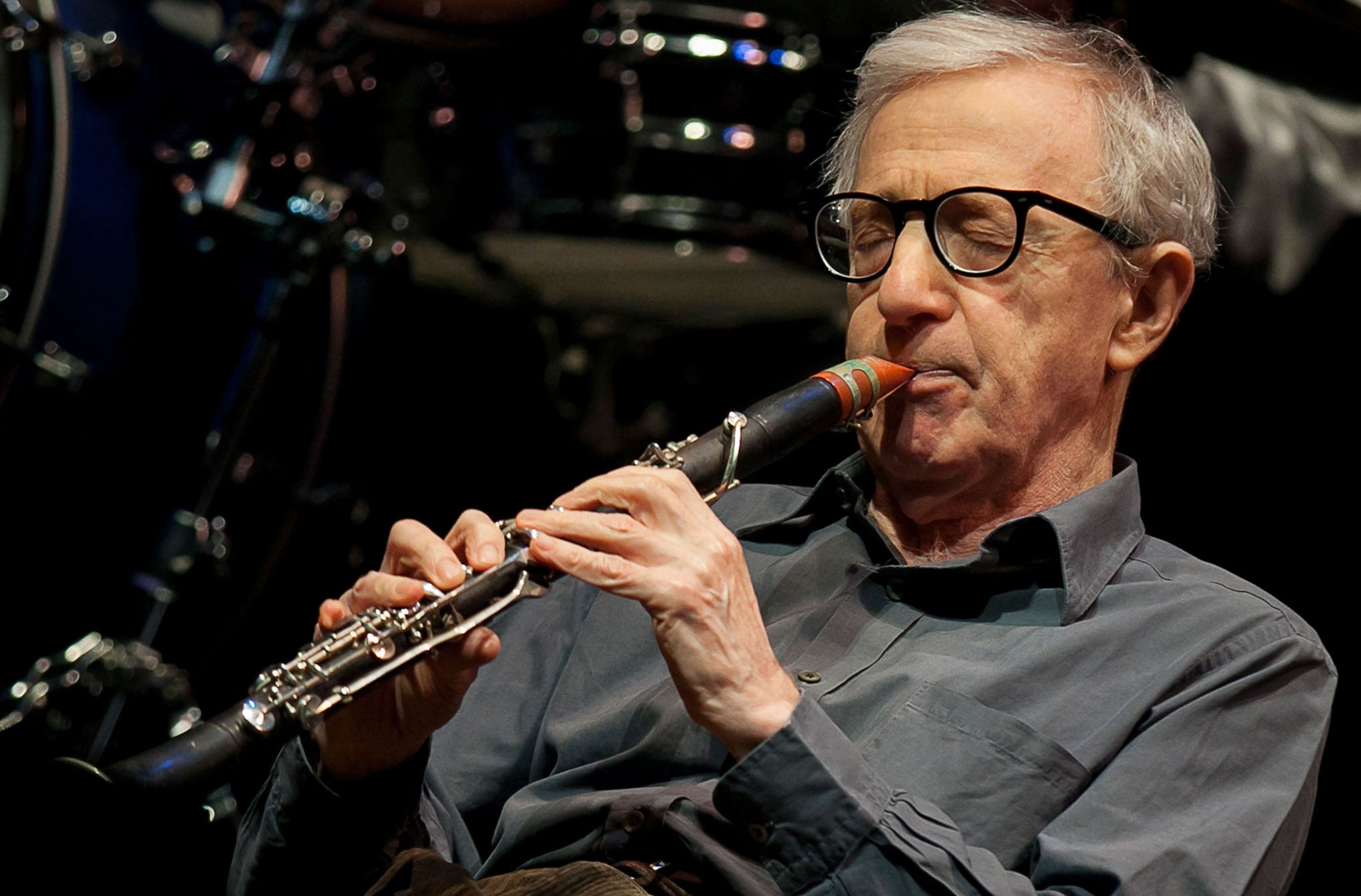 Woody Allen is a regular performer on the New York jazz scene. Here, he plays the clarinet at a club in December 2013.