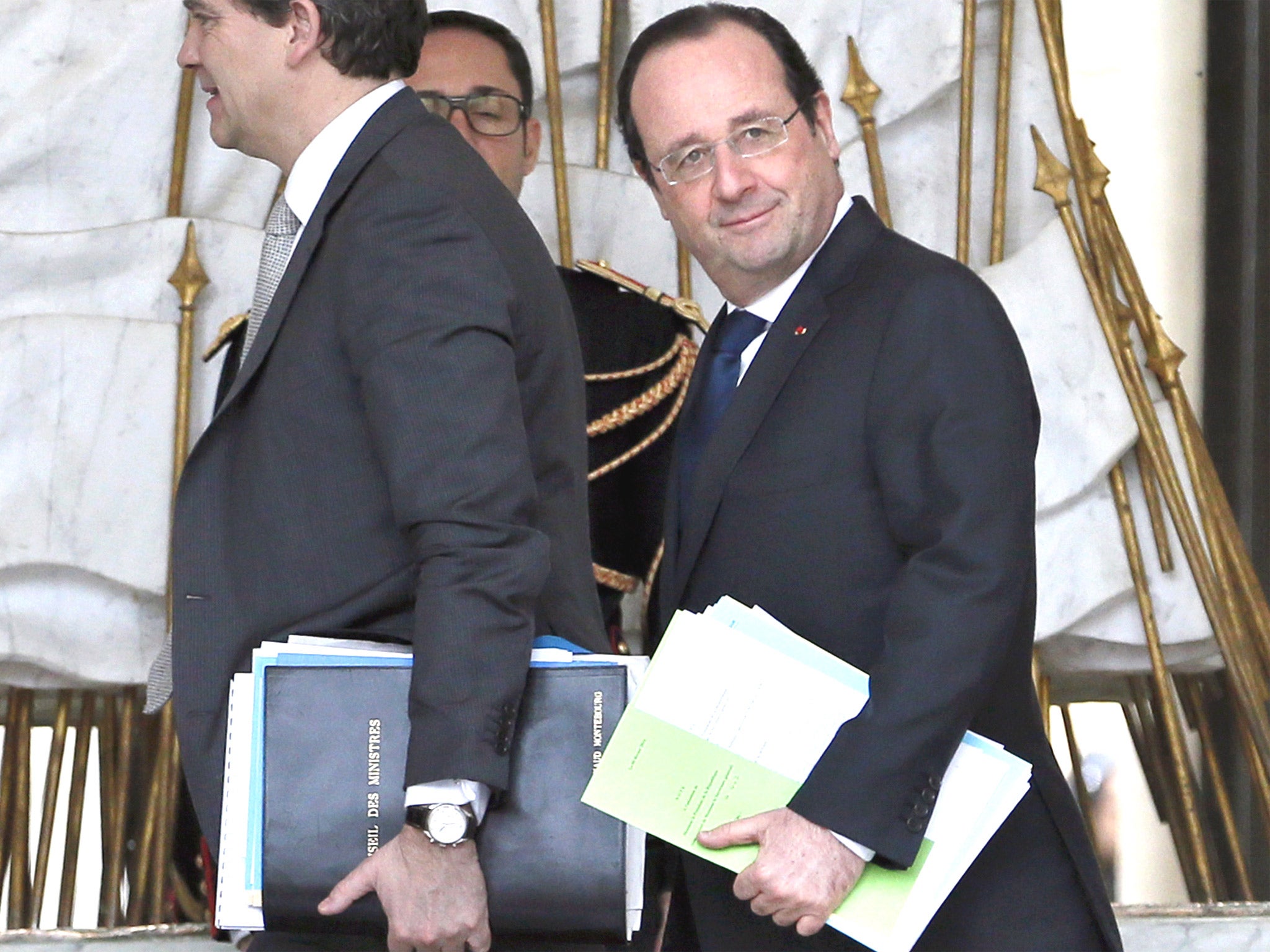 French president Francois Hollande at the Elysee Palace in Paris