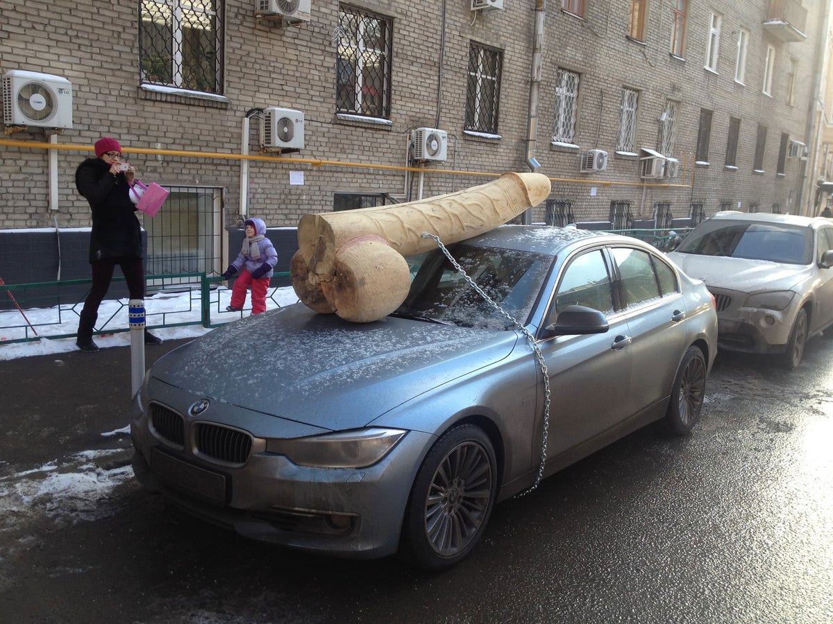 Russian anti-Putin satirists have car vandalised with giant ...