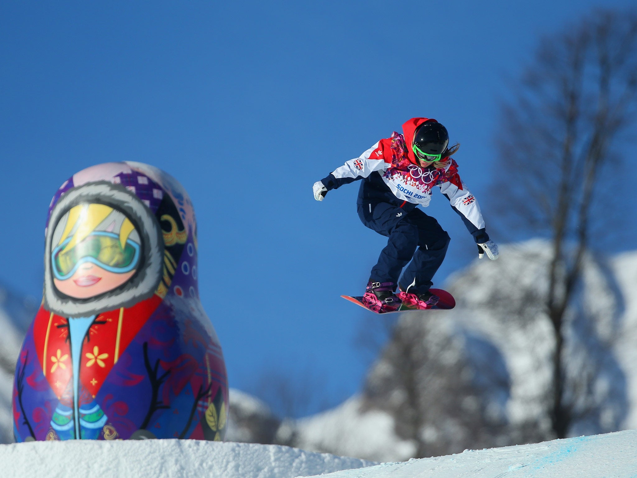 Jenny Jones of Great Britain pictured on the Slopestyle course