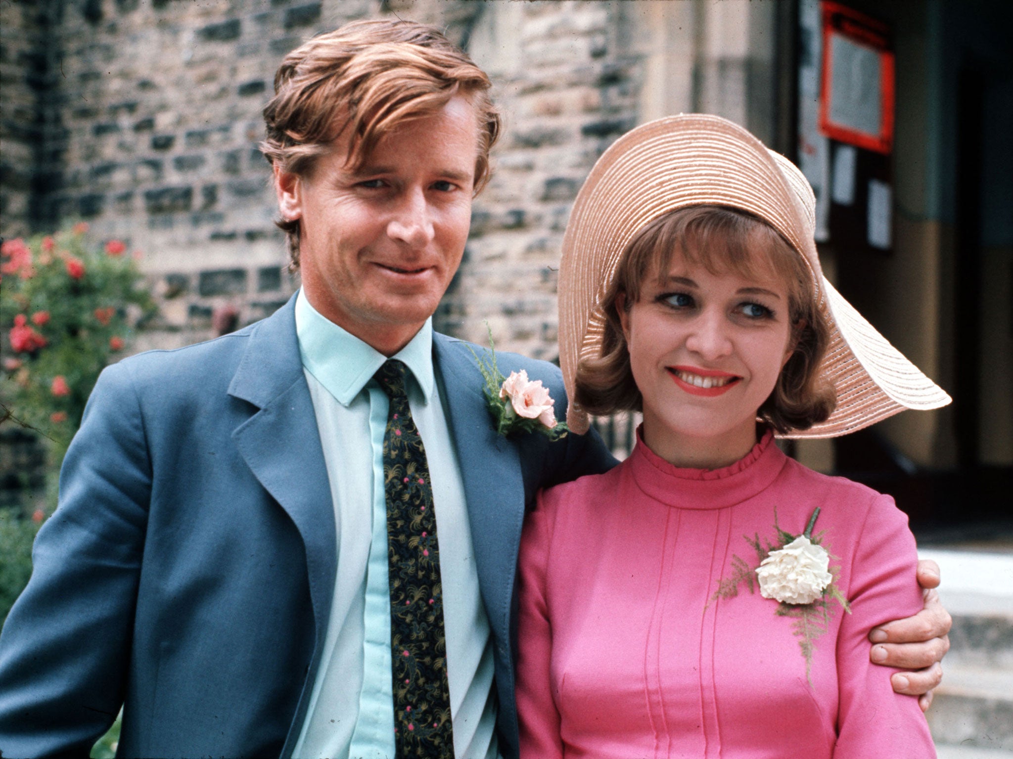 William Roache and actress Anne Reid who played husband and wife Ken and Valerie, in a scene from the television series 'Coronation Street'