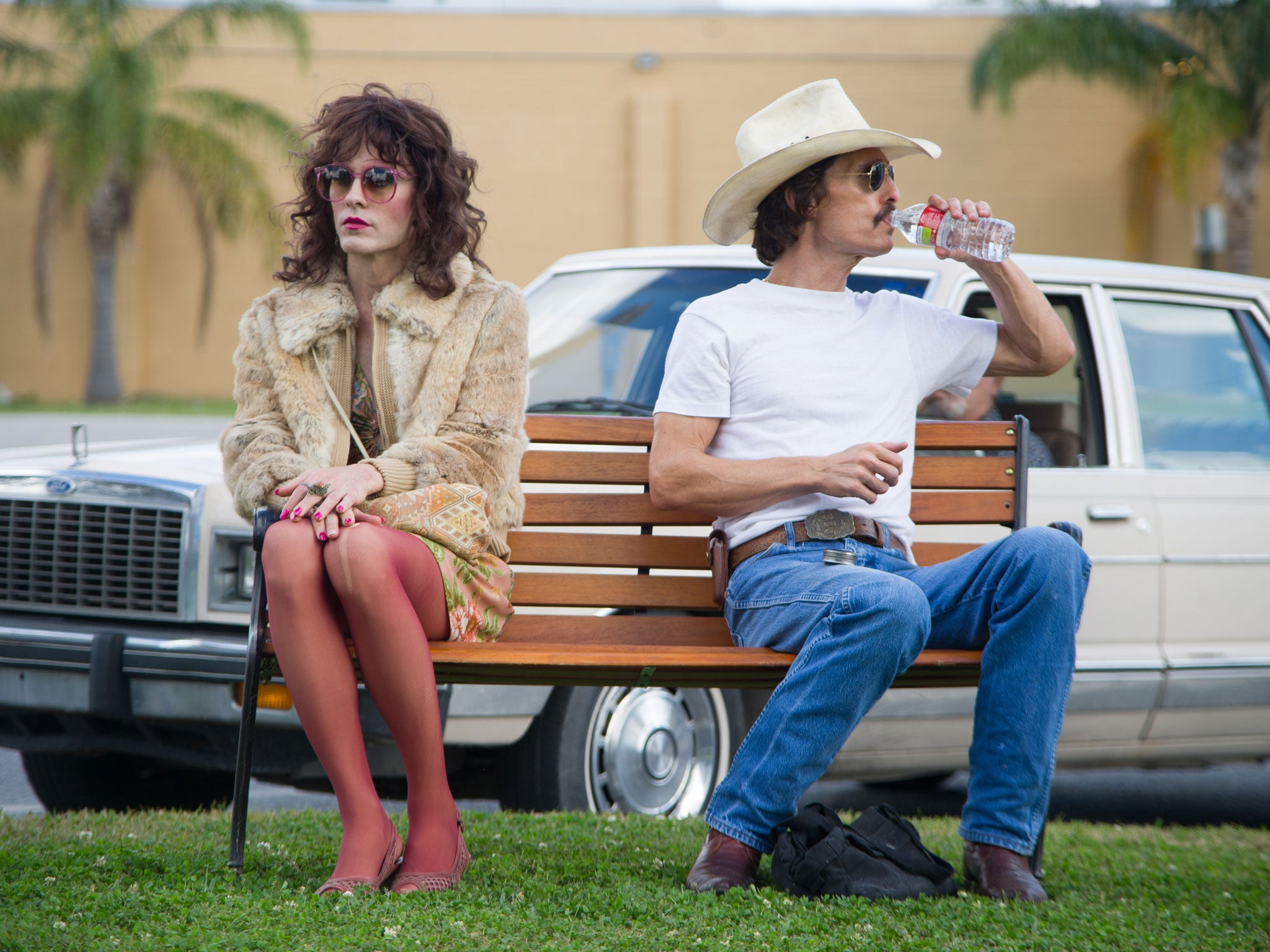 Jared Leto and Matthew McConaughey as Rayon and Ron Woodroof in Dallas Buyers Club