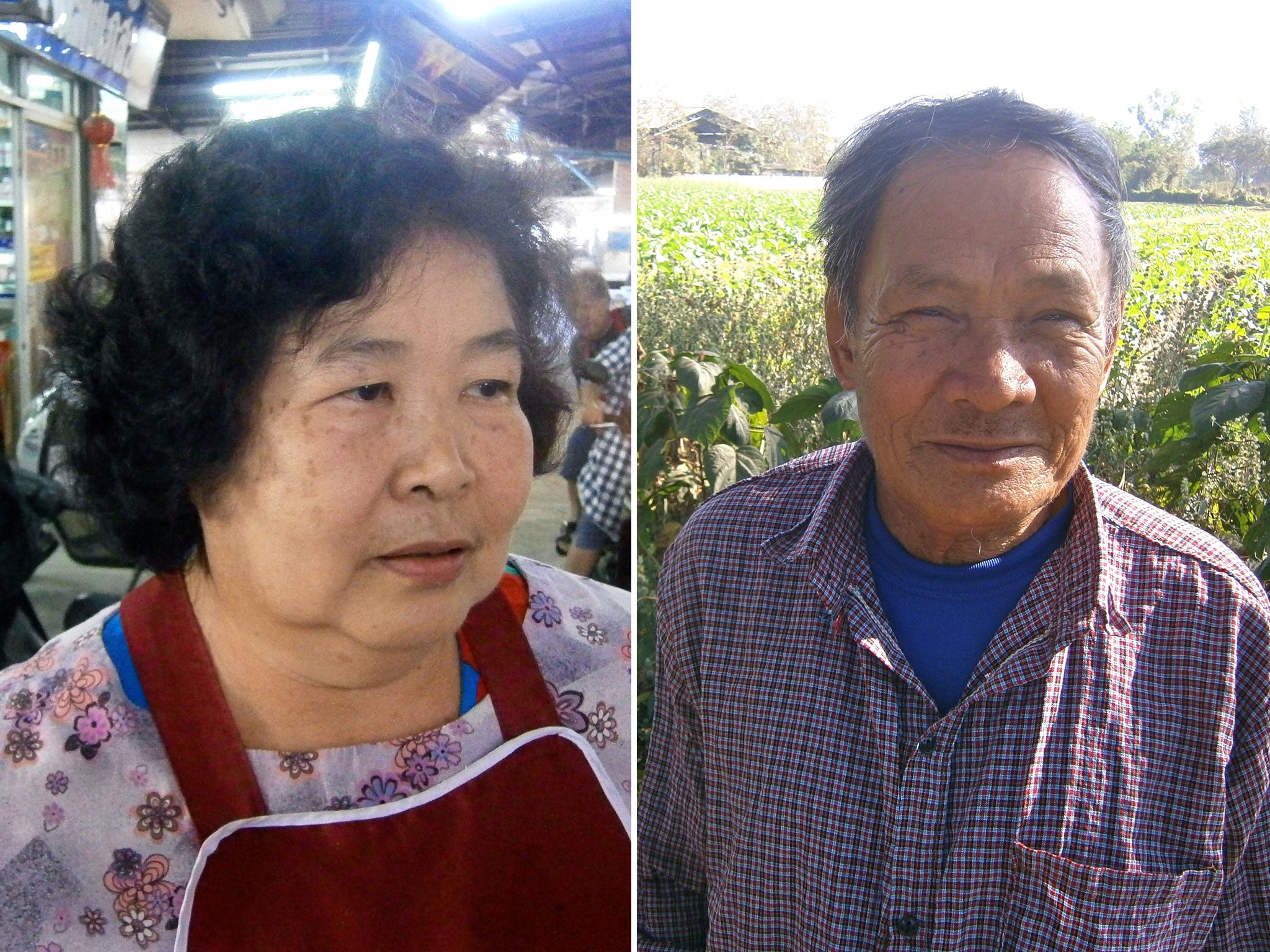 The Red Shirts: market soup seller Amporm Khampidan (left) and agricultural labourer Pun Wongya