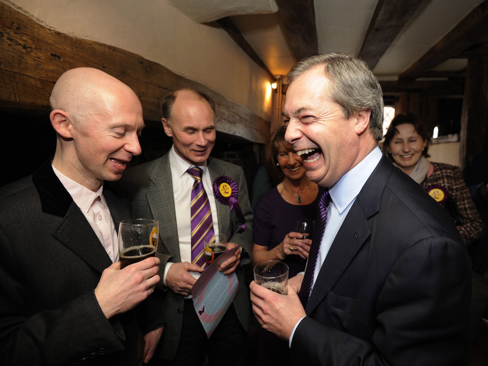 Ukip leader Nigel Farage at the Kings Arms pub in Amersham in Buckinghamshire