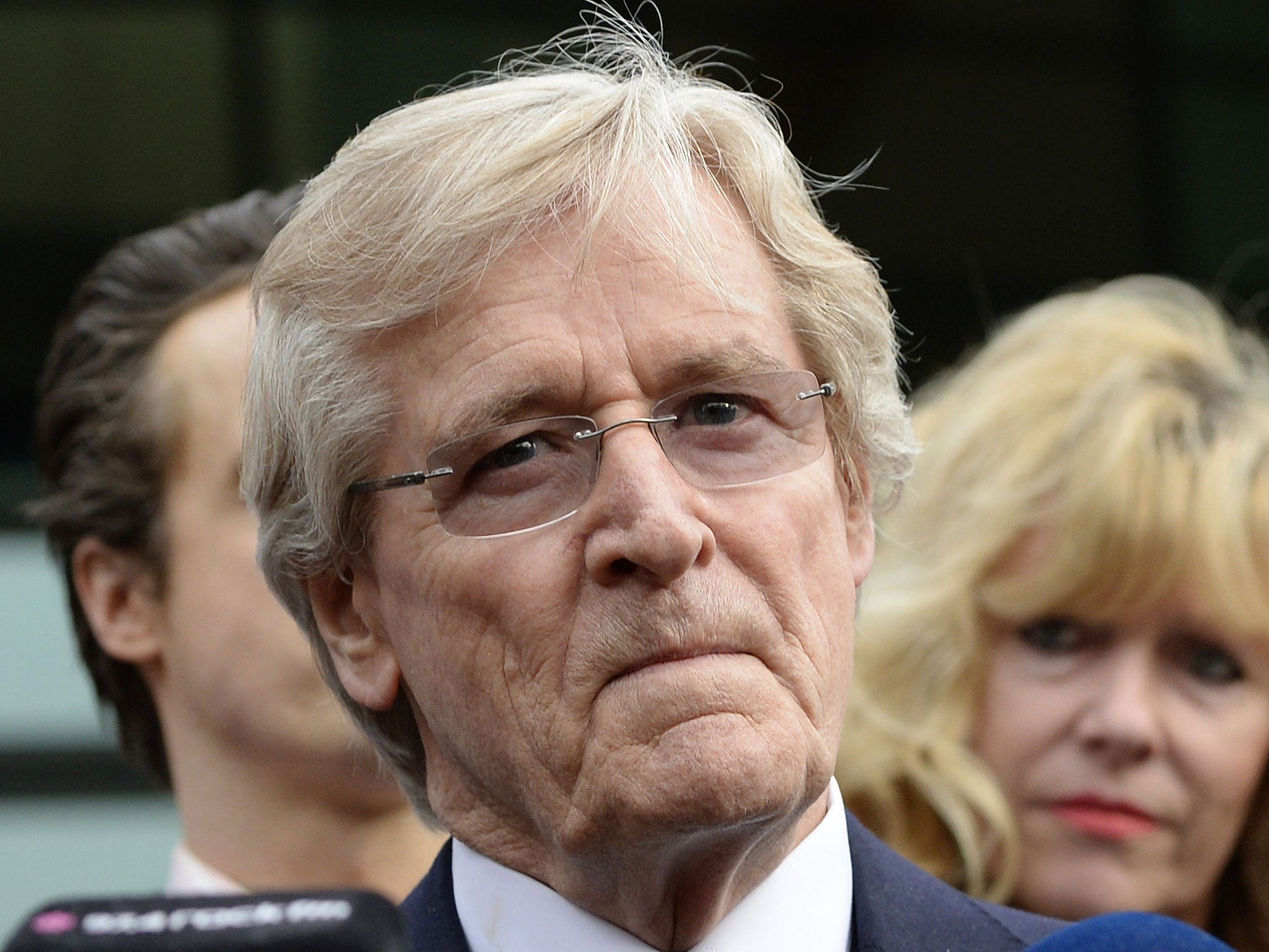 British actor William Roache, who plays the character of Ken Barlow in the soap opera Coronation Street, speaks to media after being cleared of all sexual offence charges at Preston Crown Court in Preston