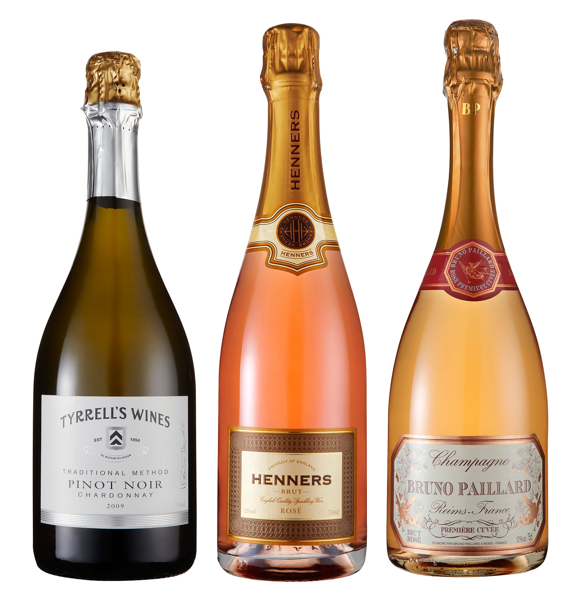 Tyrrell's Pinot Noir Chardonnay Brut 2009; Henners Rosé 2010; Champagne Bruno Paillard Premier Cuvée Rosé NV