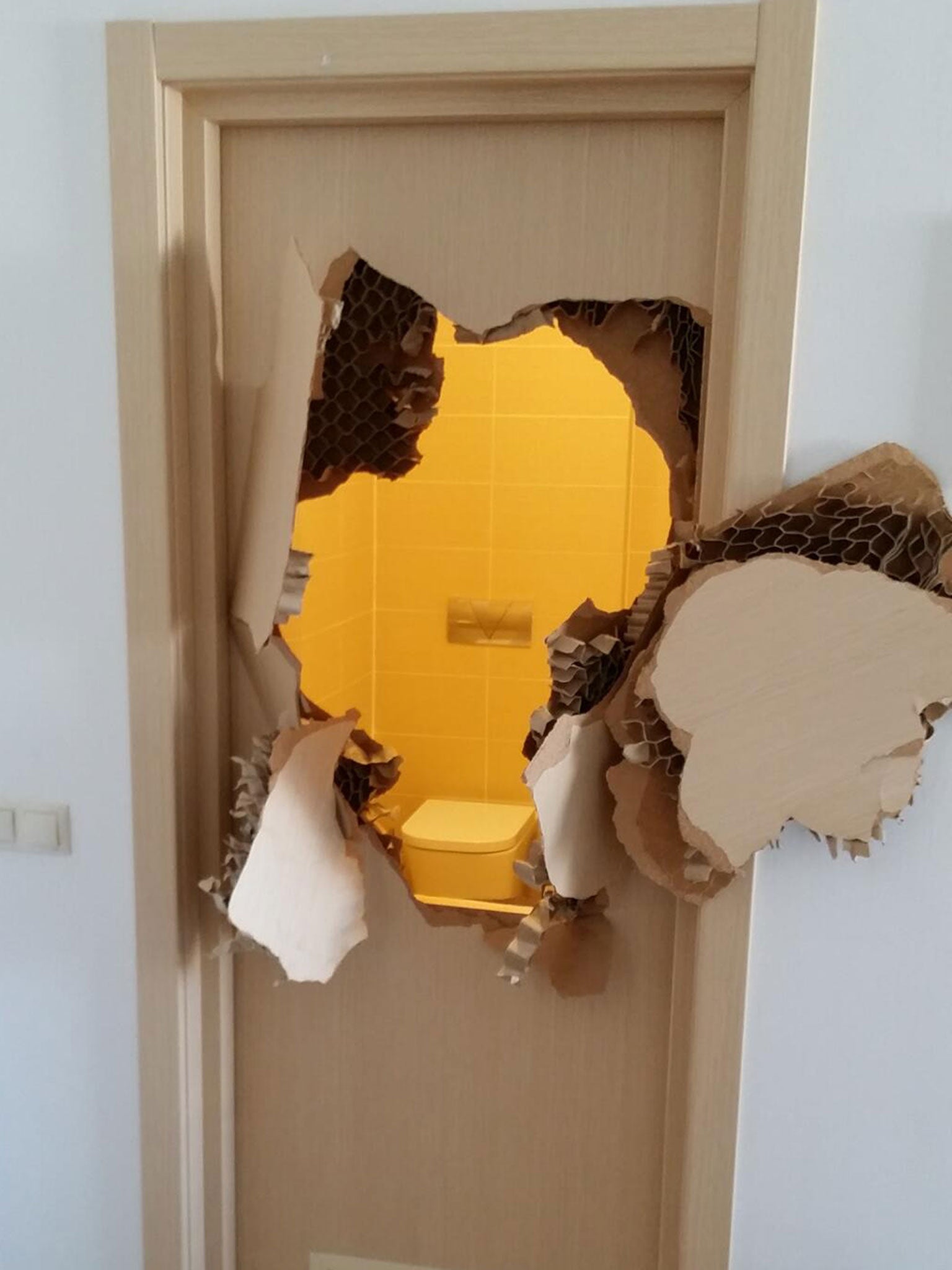 The door after Johnny Quinn broke free from it