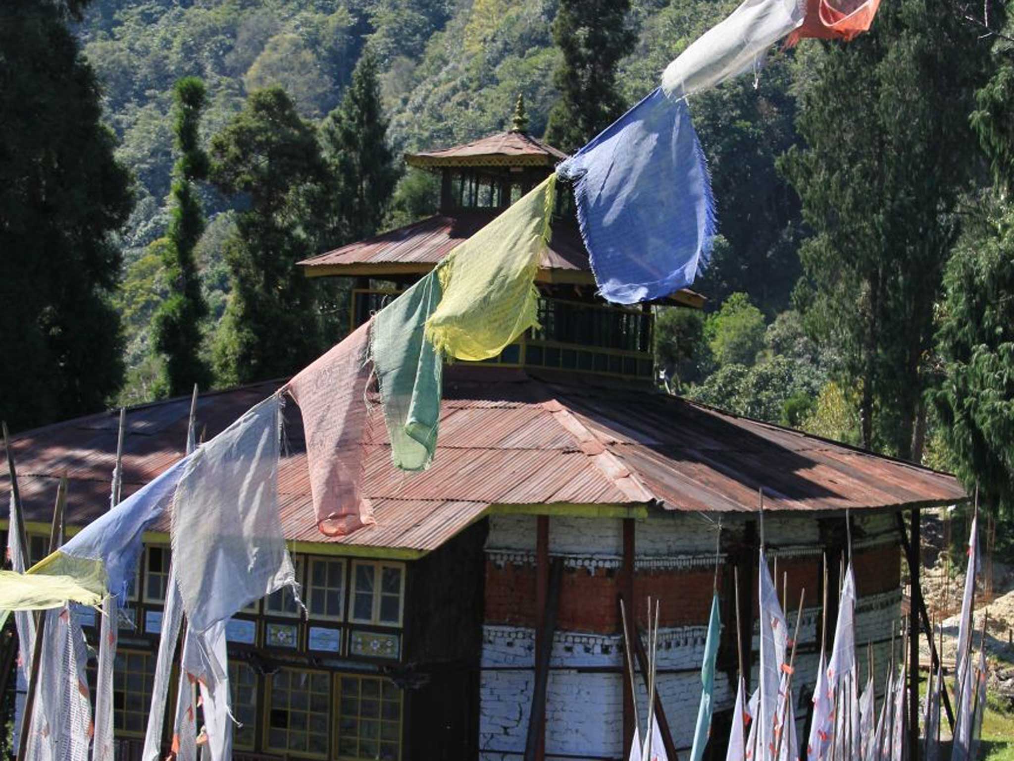 Prayer flags fly