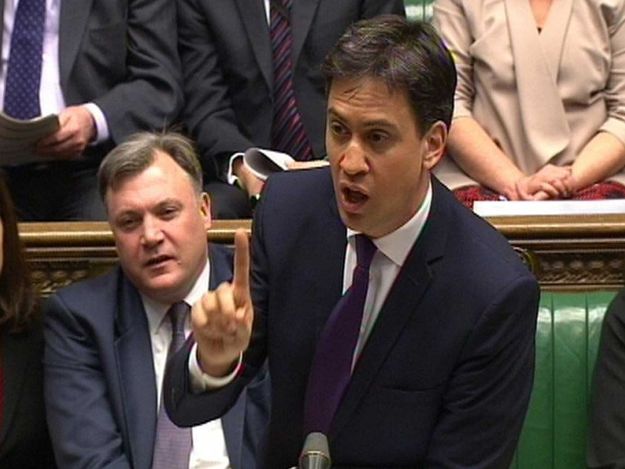 Ed Miliband accusing David Cameron of 'failing' women at PMQs last week
