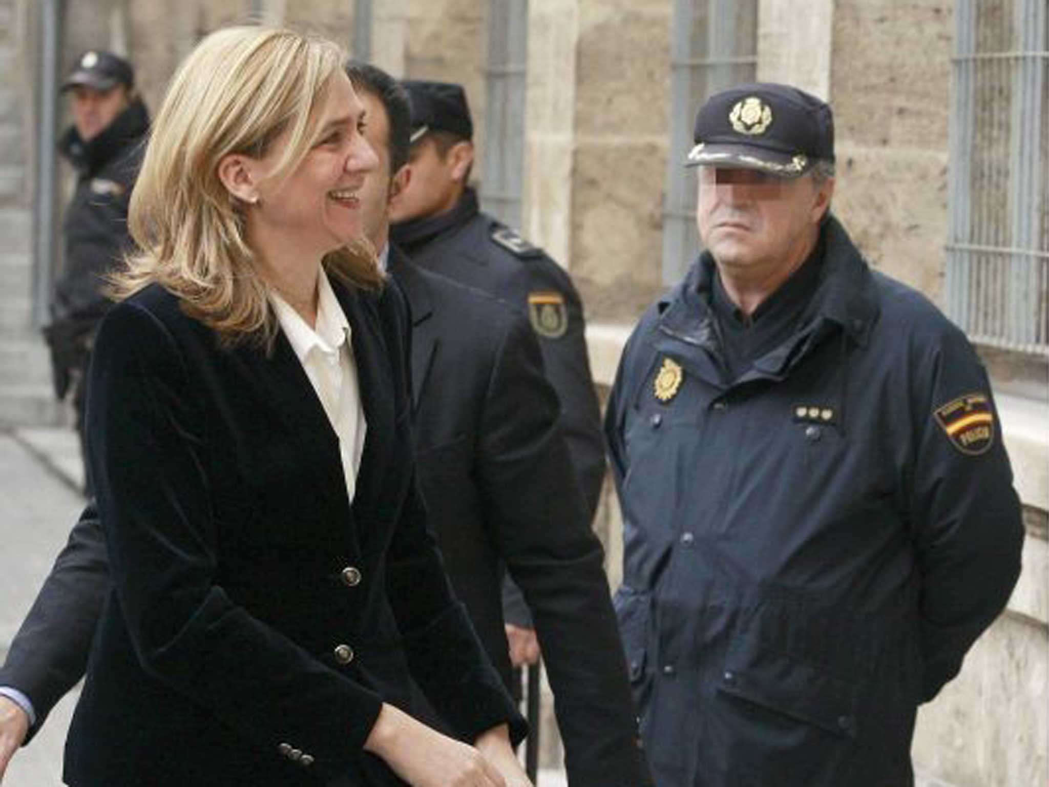 Princess Cristina arrives at the closed hearing in Palma yesterday